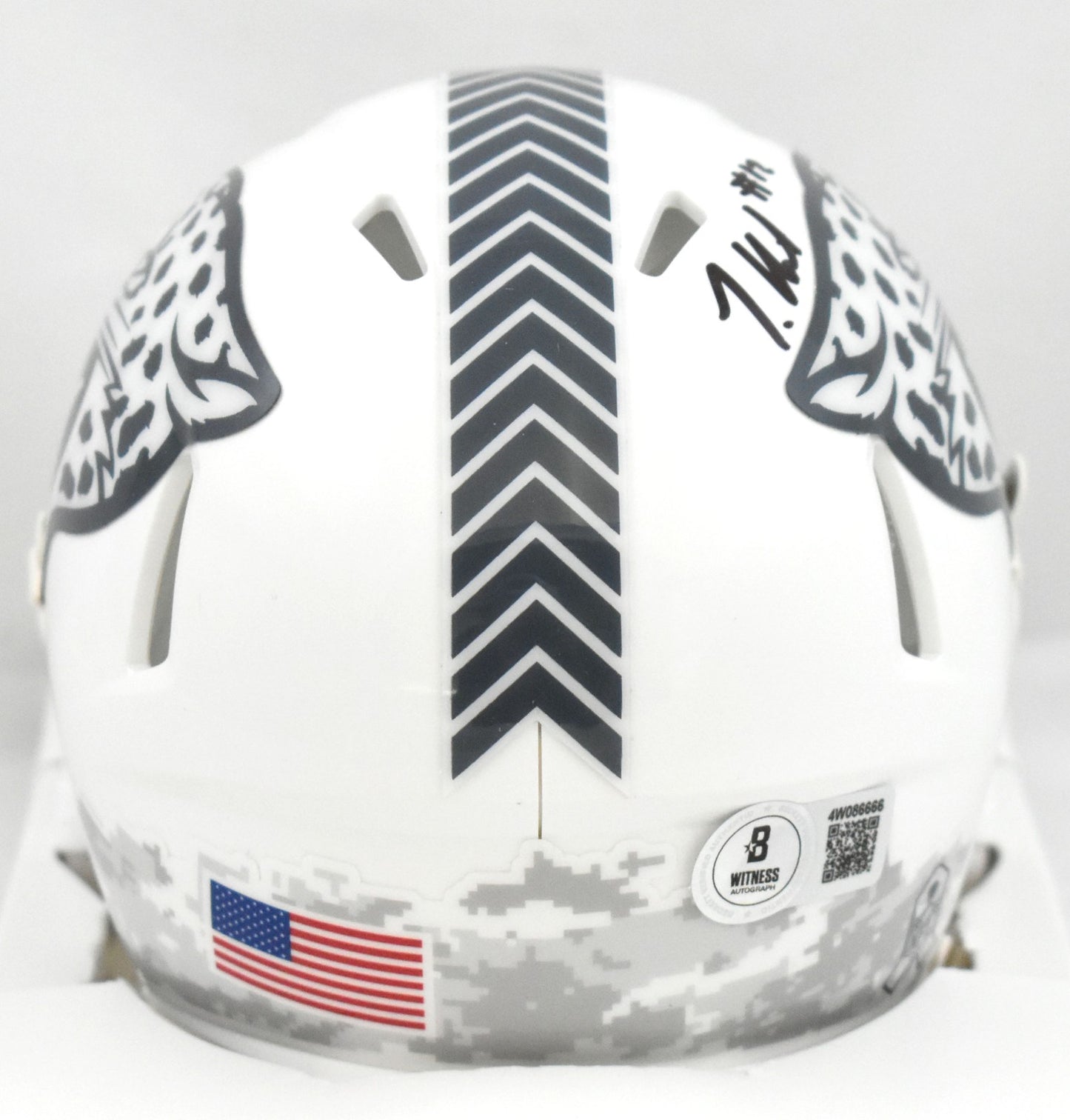 Travis Hunter Signed Jacksonville Jaguars 2024 Salute to Service Mini Helmet