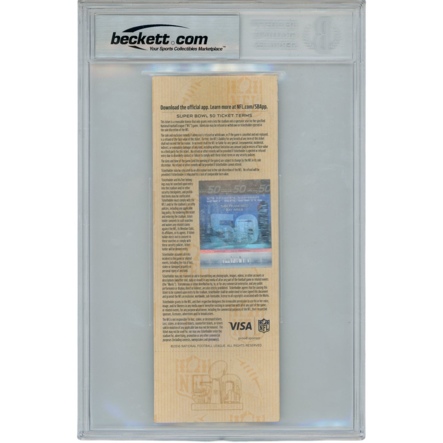 Von Miller Autographed Super Bowl 50 Ticket Stub SB 50 MVP (BAS Slabbed)