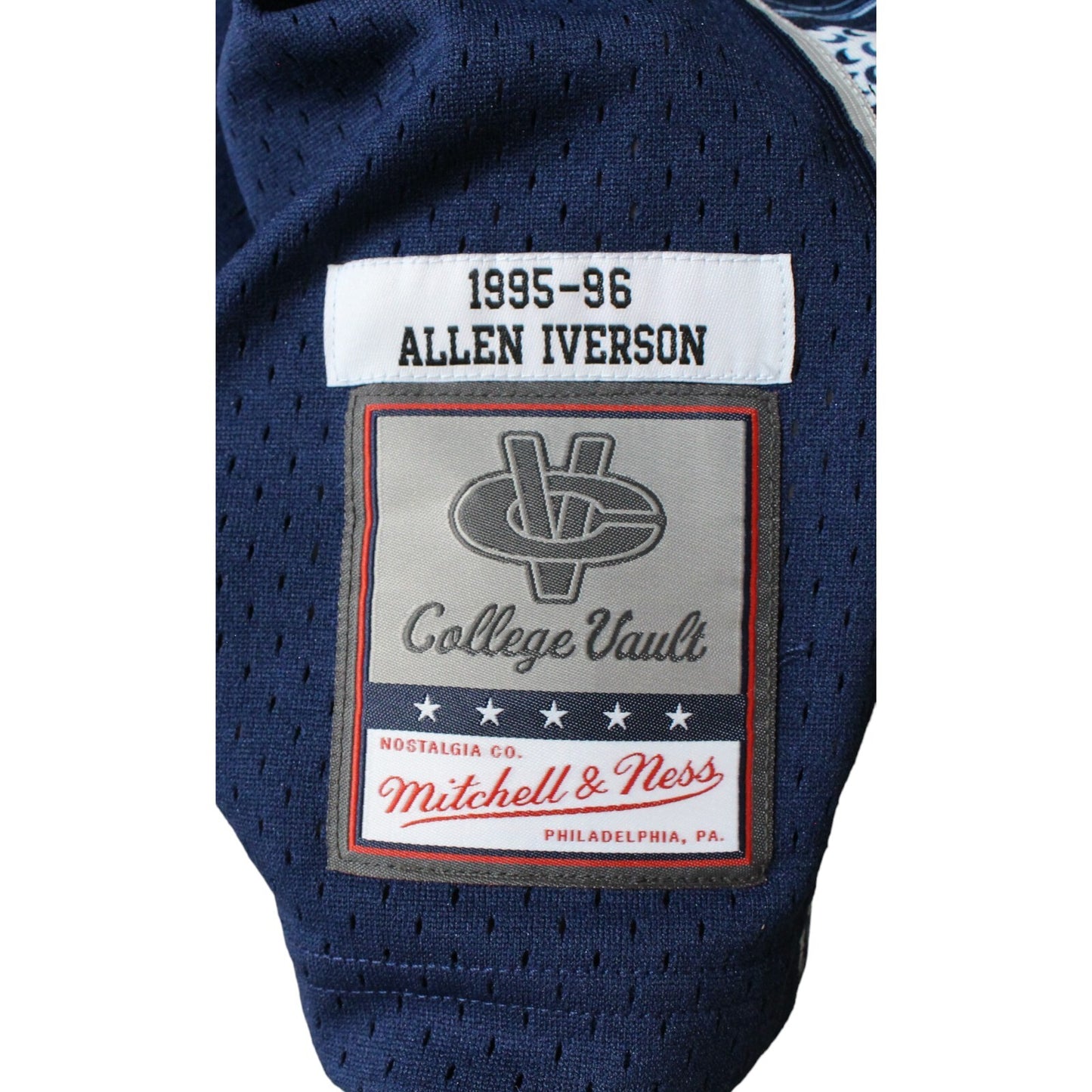 Allen Iverson Signed Georgetown Hoyas Mitchell & Ness Blue Jersey