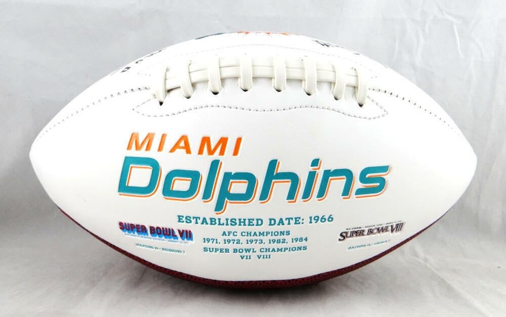 Jason Taylor Autographed Miami Dolphins Logo Football with HOF Inscription
