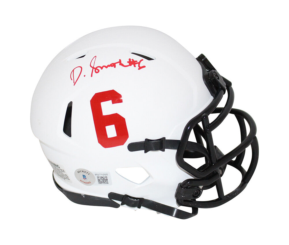 Devonta Smith Autographed Alabama Crimson Tide Lunar Mini Helmet