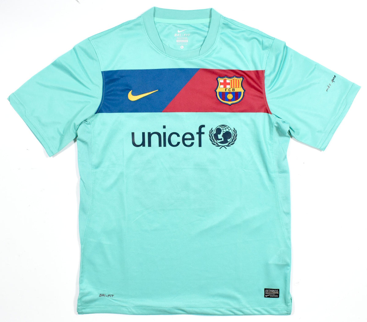 Lionel Messi Autographed FC Barcelona Green Frost Jersey