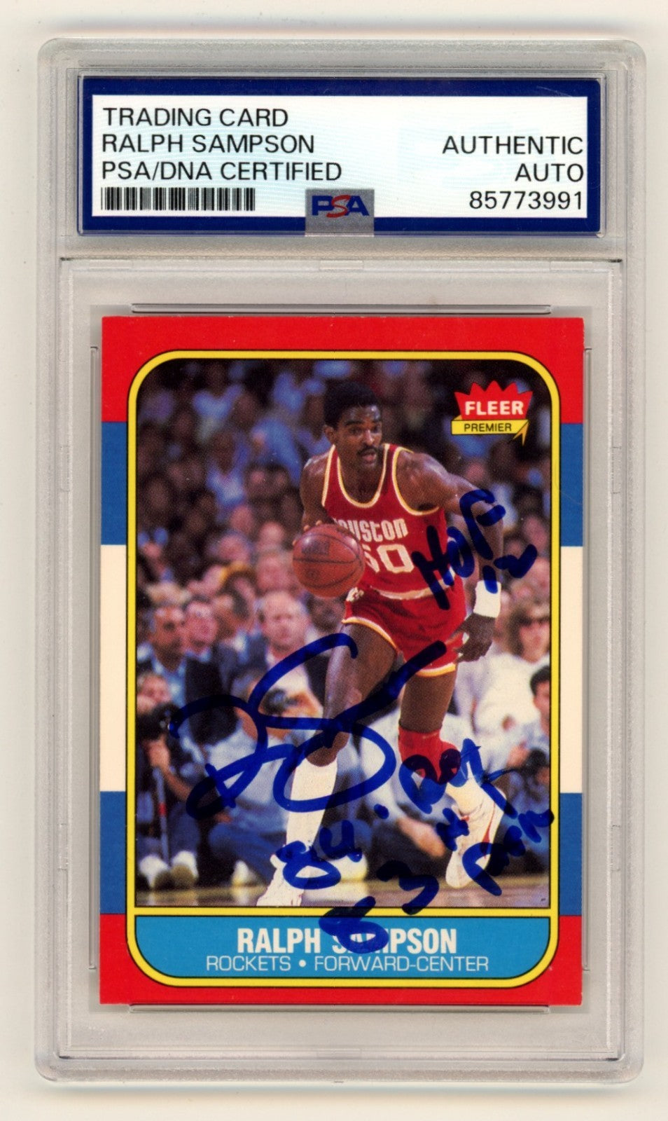 Ralph Sampson Signed 1986-87 Fleer Card #97 PSA Authenticated