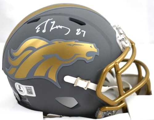 Ed McCaffrey Signed Denver Broncos Slate Speed Mini Helmet