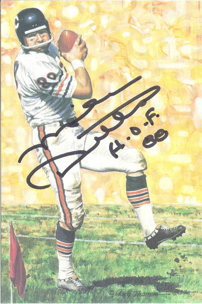 Mike Ditka Signed Chicago Bears Goal Line Art Card (HOF 88 Inscription)
