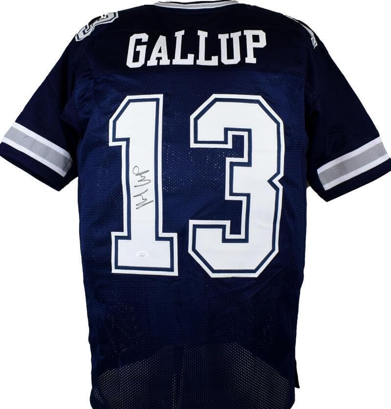 Michael Gallup Autographed Blue Custom Jersey