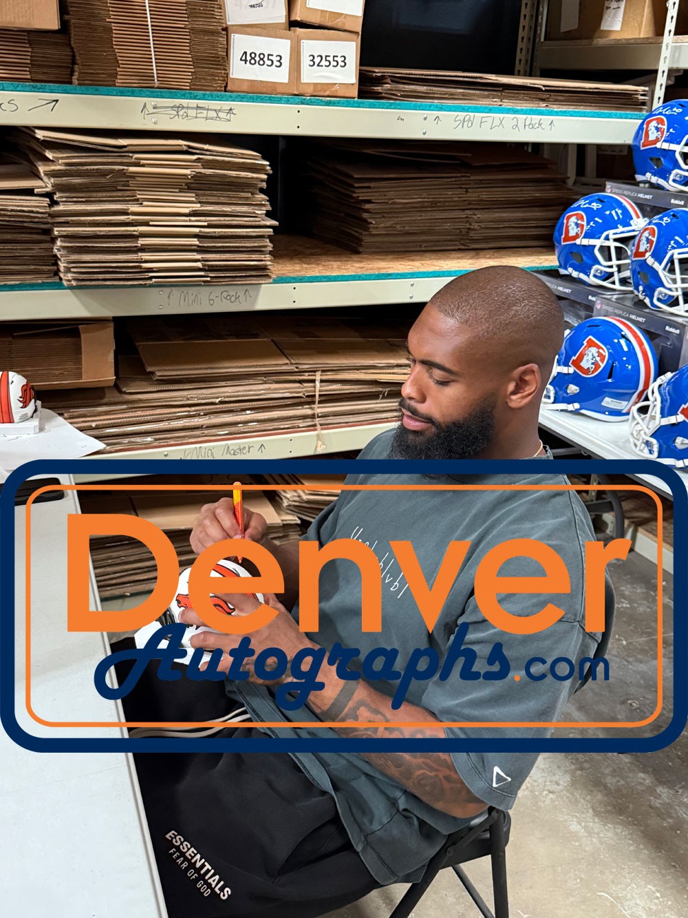 Jonathon Cooper Denver Broncos Autographed Lunar Mini Helmet