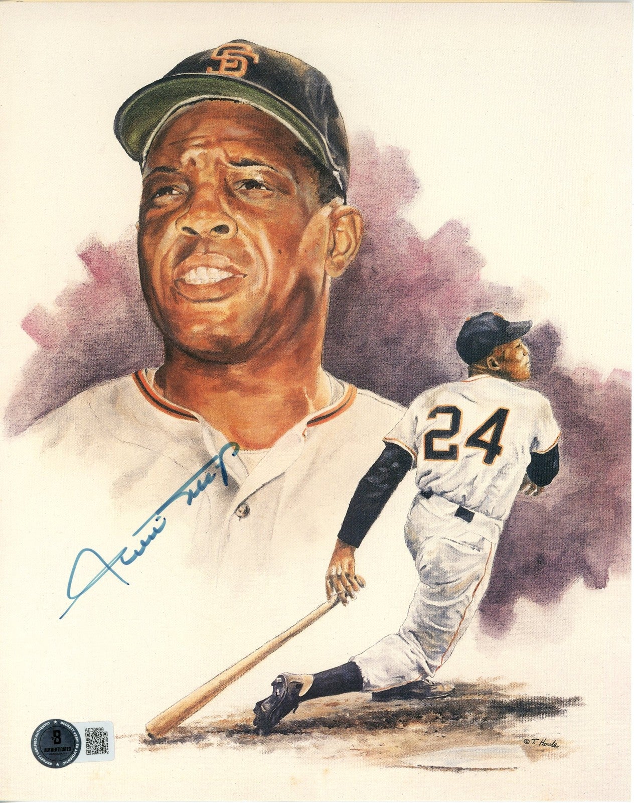 Willie Mays Signed San Francisco Giants 8x10 Litho Photo
