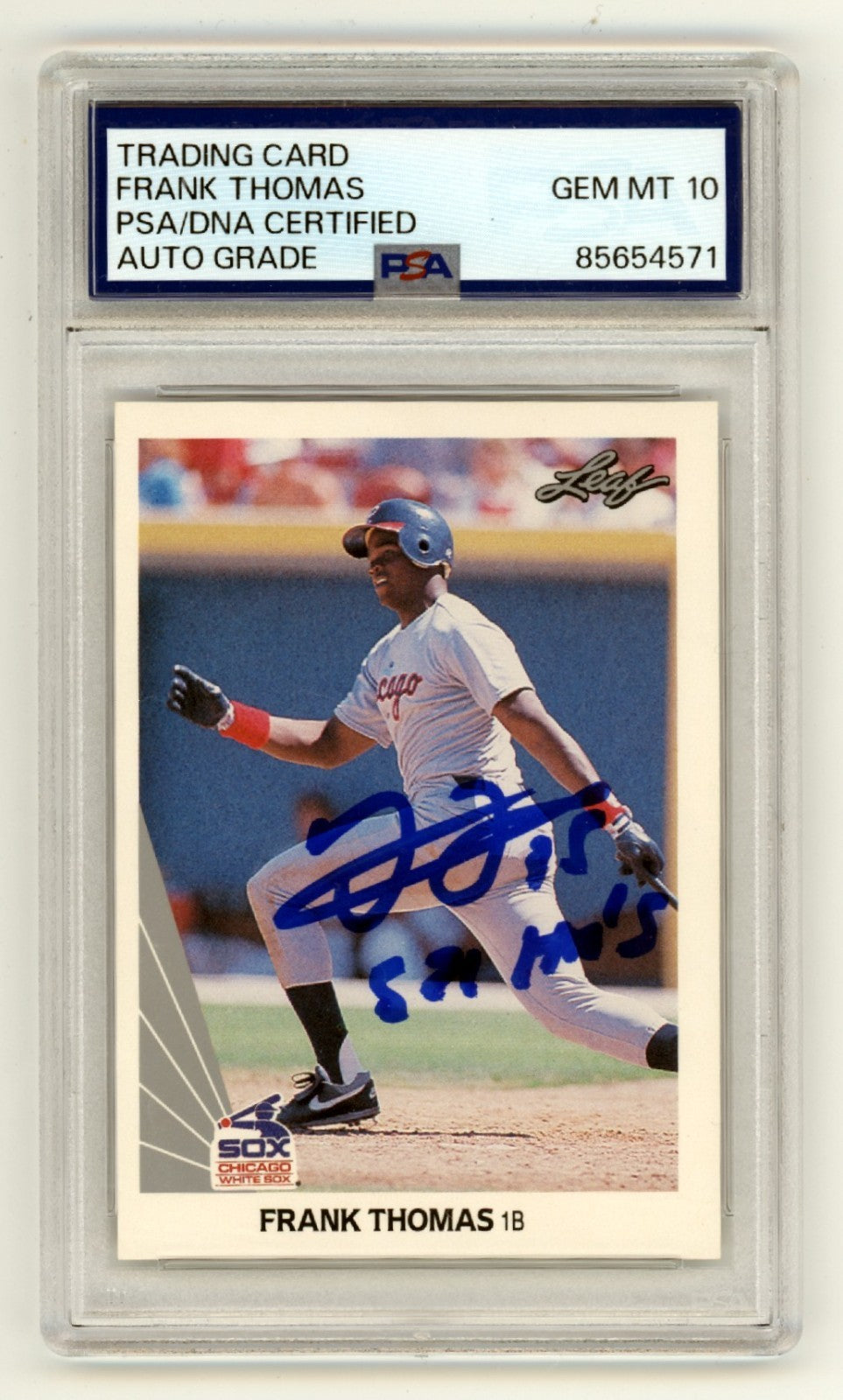 Frank Thomas Signed 1990 Leaf #300 Rookie Card PSA 10 Auto - 521 HRs