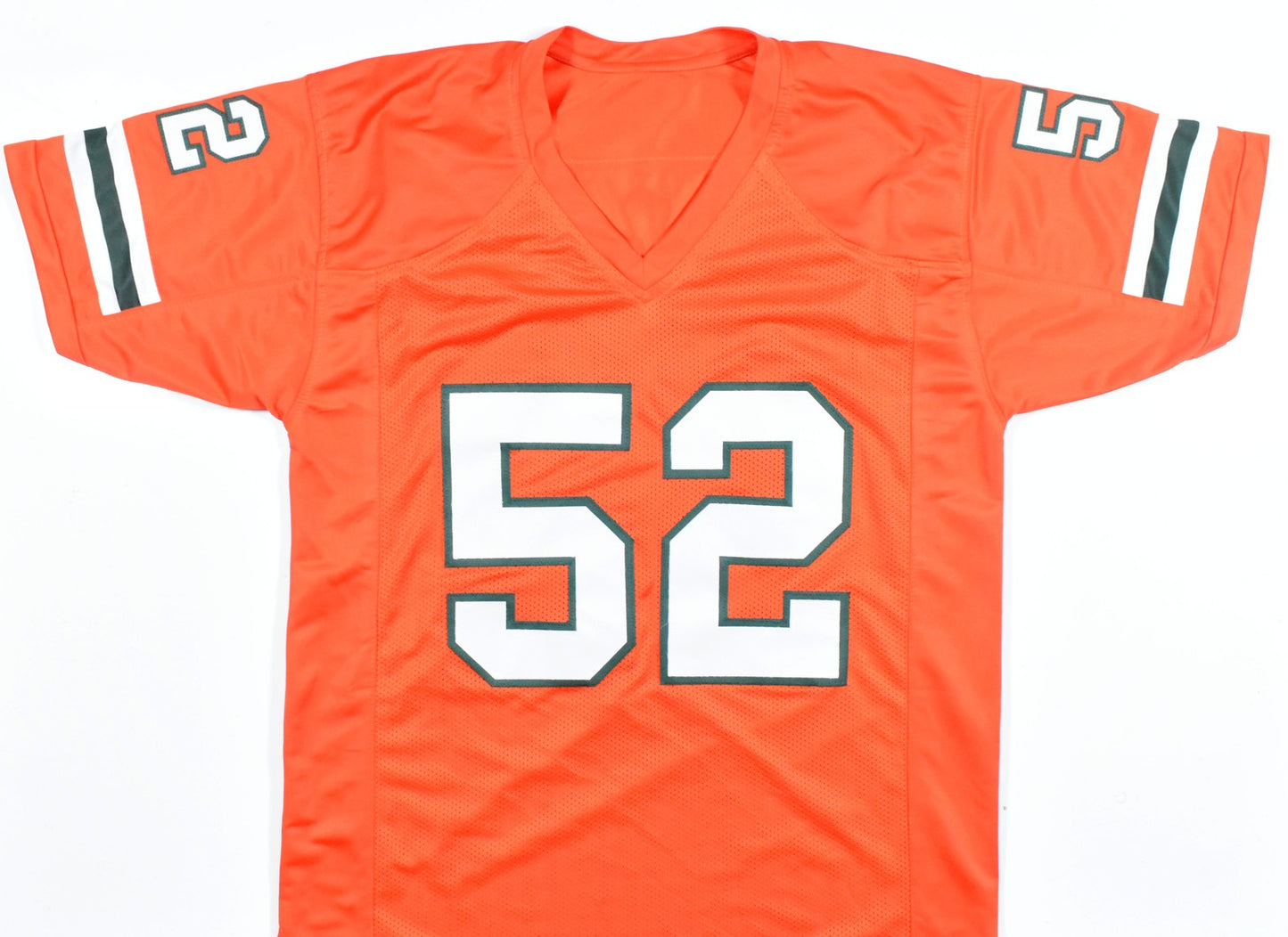 Ray Lewis Autographed University of Miami Custom Orange Jersey