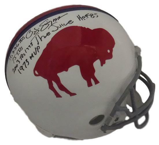 OJ Simpson Signed Buffalo Bills Full Size Replica Throwback Helmet JSA