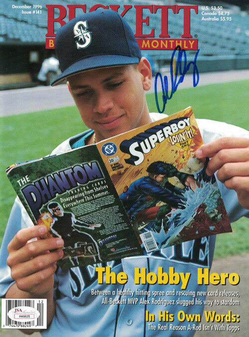 Alex Rodriguez Signed Seattle Mariners 1996 Beckett Monthly Magazine JSA