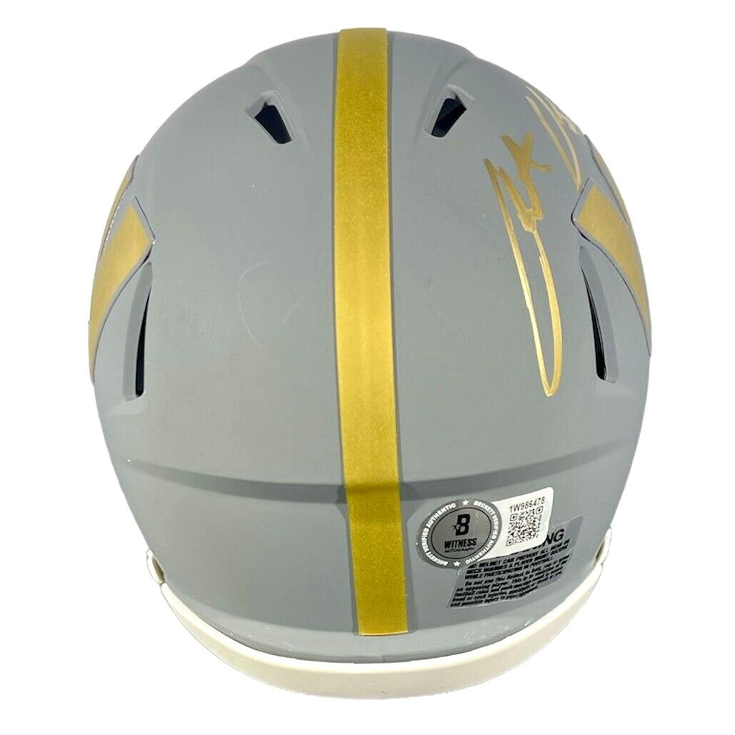 Austin Ekeler Signed Washington Commanders Slate Mini Helmet Beckett Witness