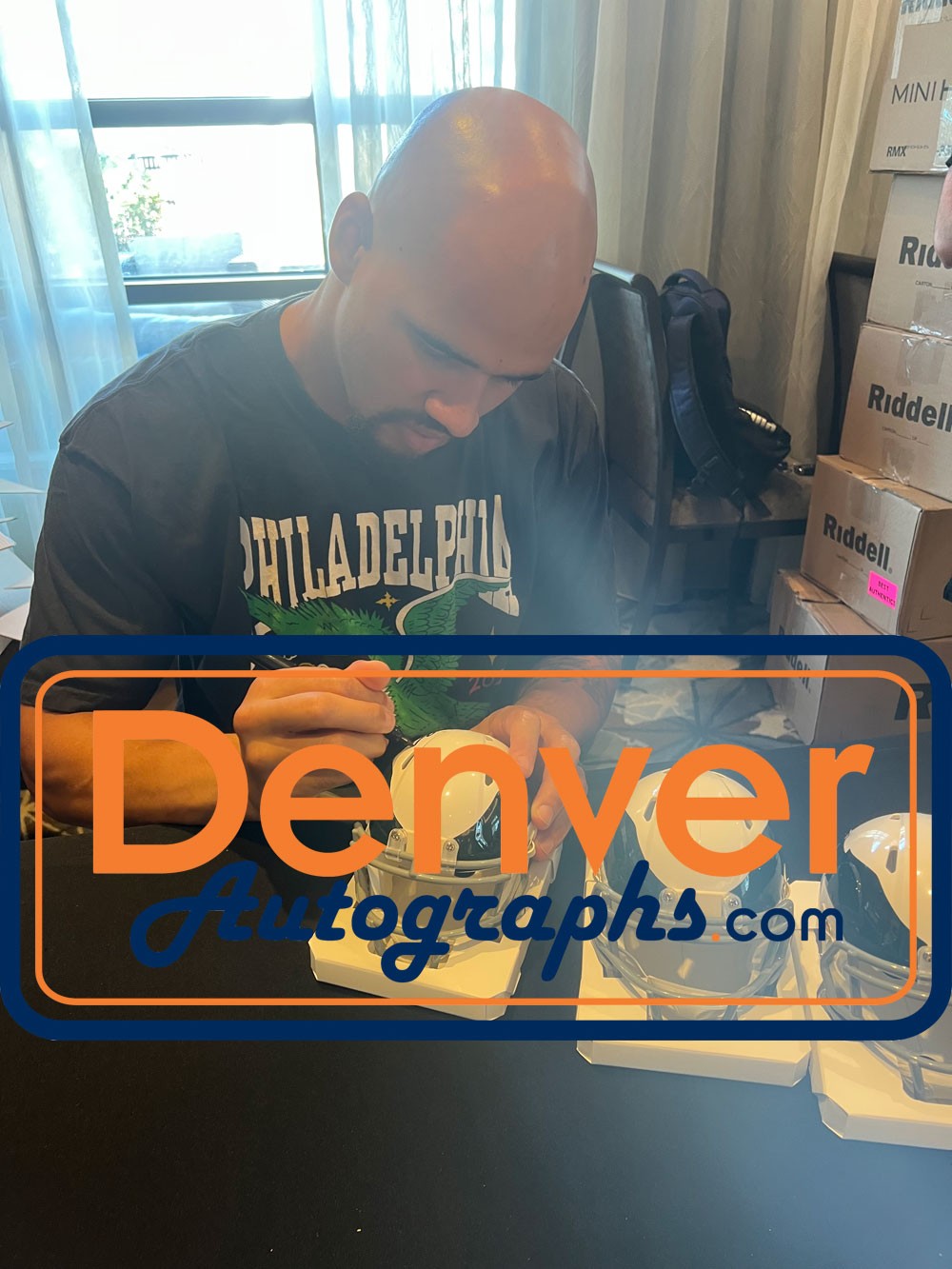 Zack Baun Autographed Philadelphia Eagles Throwback Mini Helmet