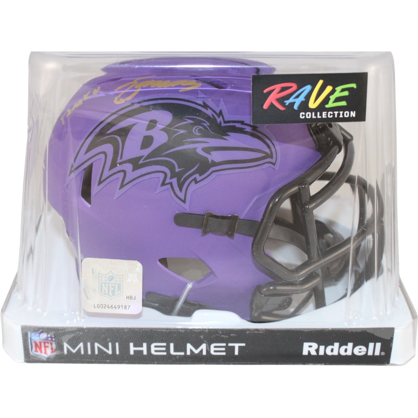 Zay Flowers Baltimore Ravens Signed Rave Mini Helmet