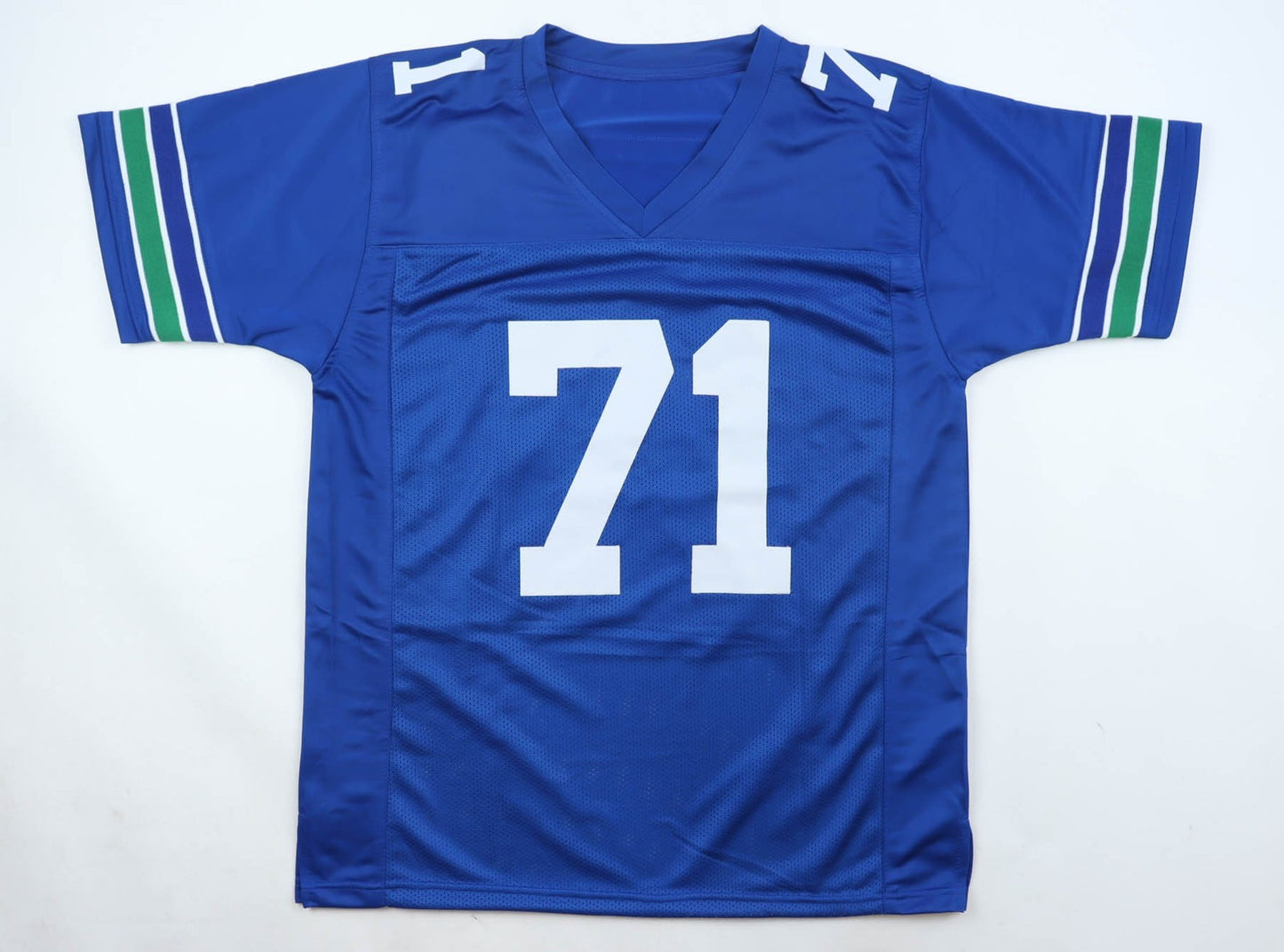 Walter Jones Autographed Seattle Seahawks Blue Custom Jersey