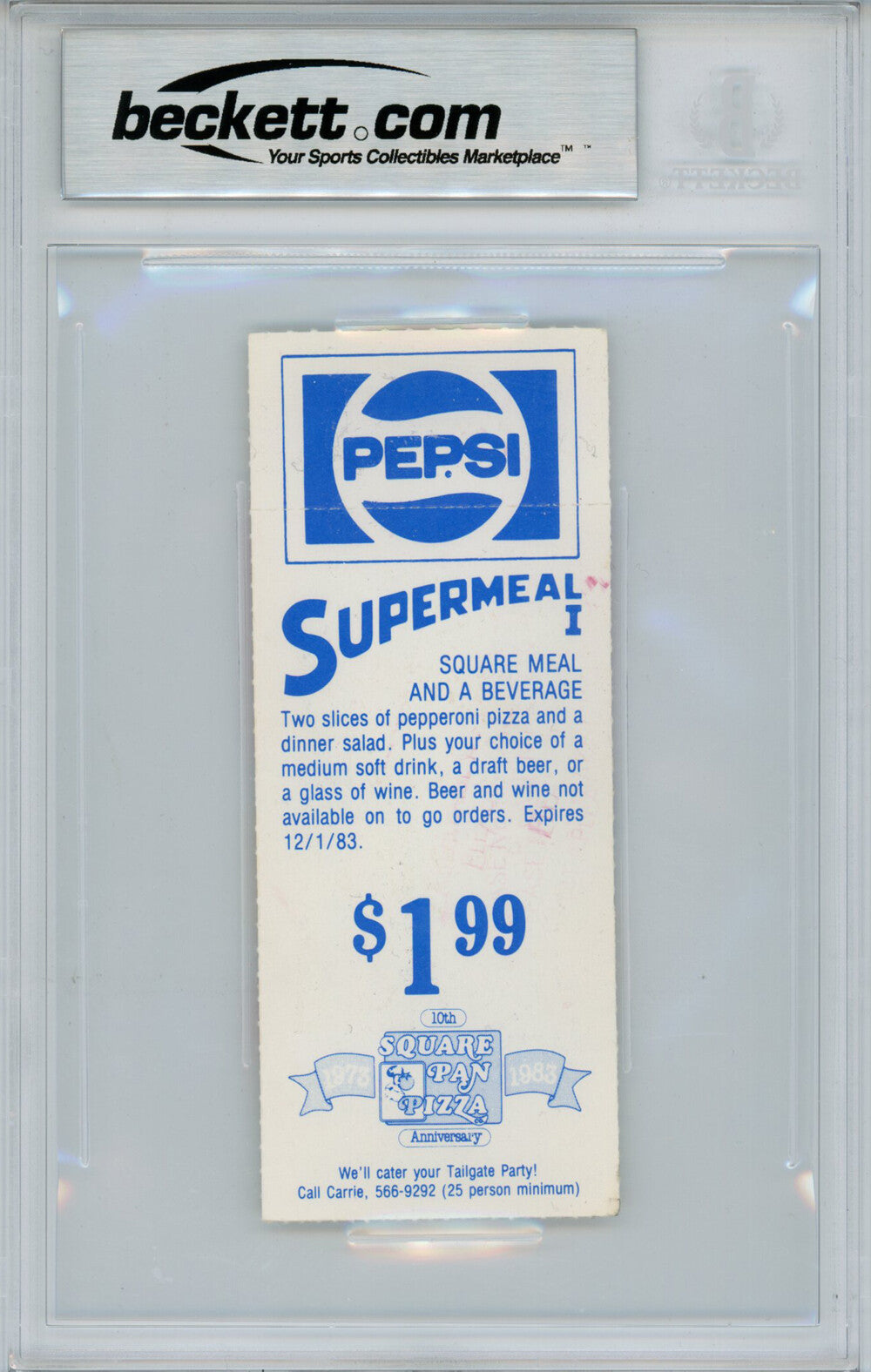 John Elway & Dan Fouts Autographed 1983 Game Ticket Stub Beckett Slabbed