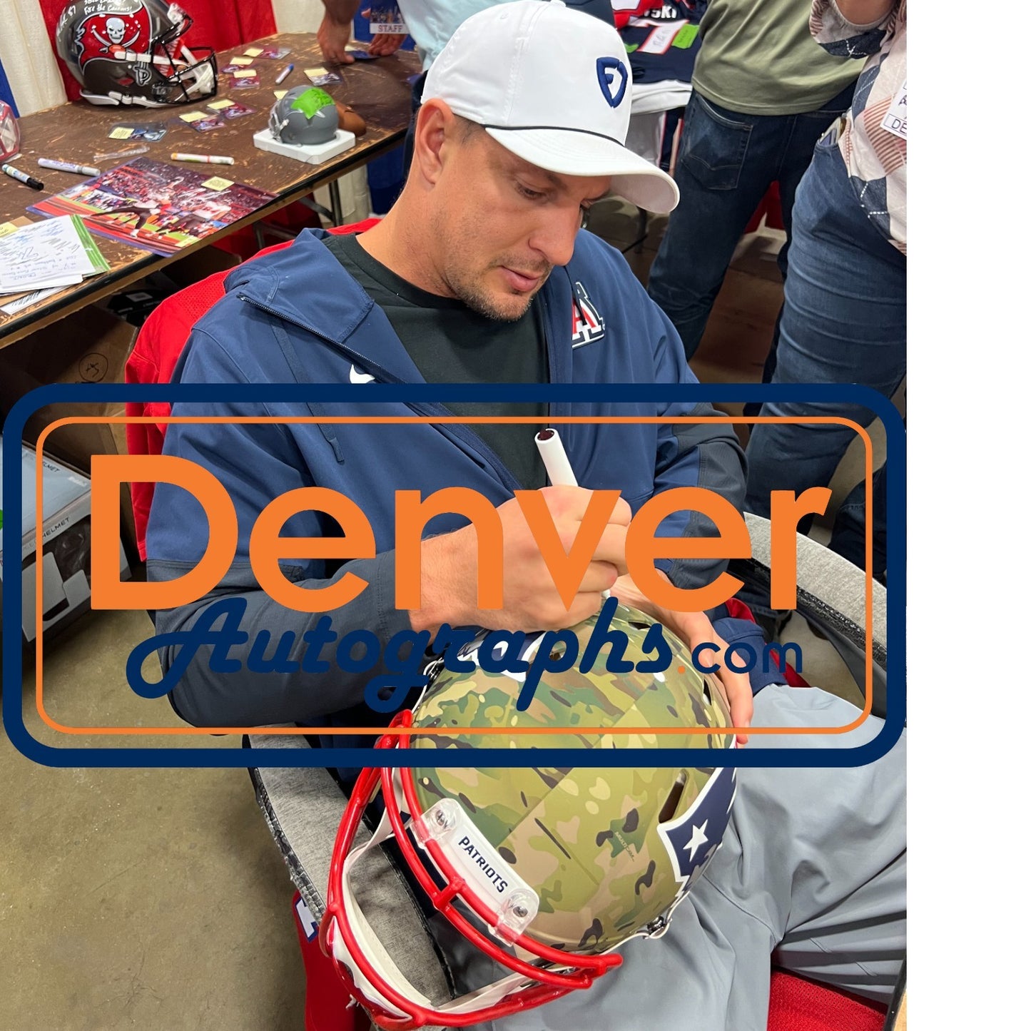 Rob Gronkowski Autographed New England Patriots Full Size Pro Camo Helmet