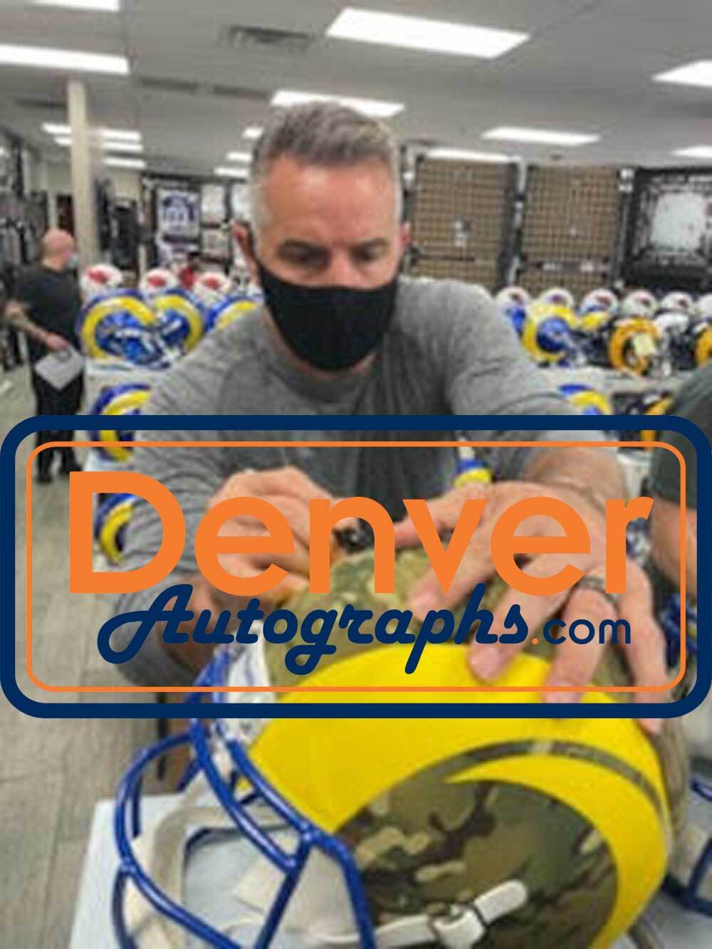 Kurt Warner St. Louis Rams Autographed Authentic Camo Speed Helmet