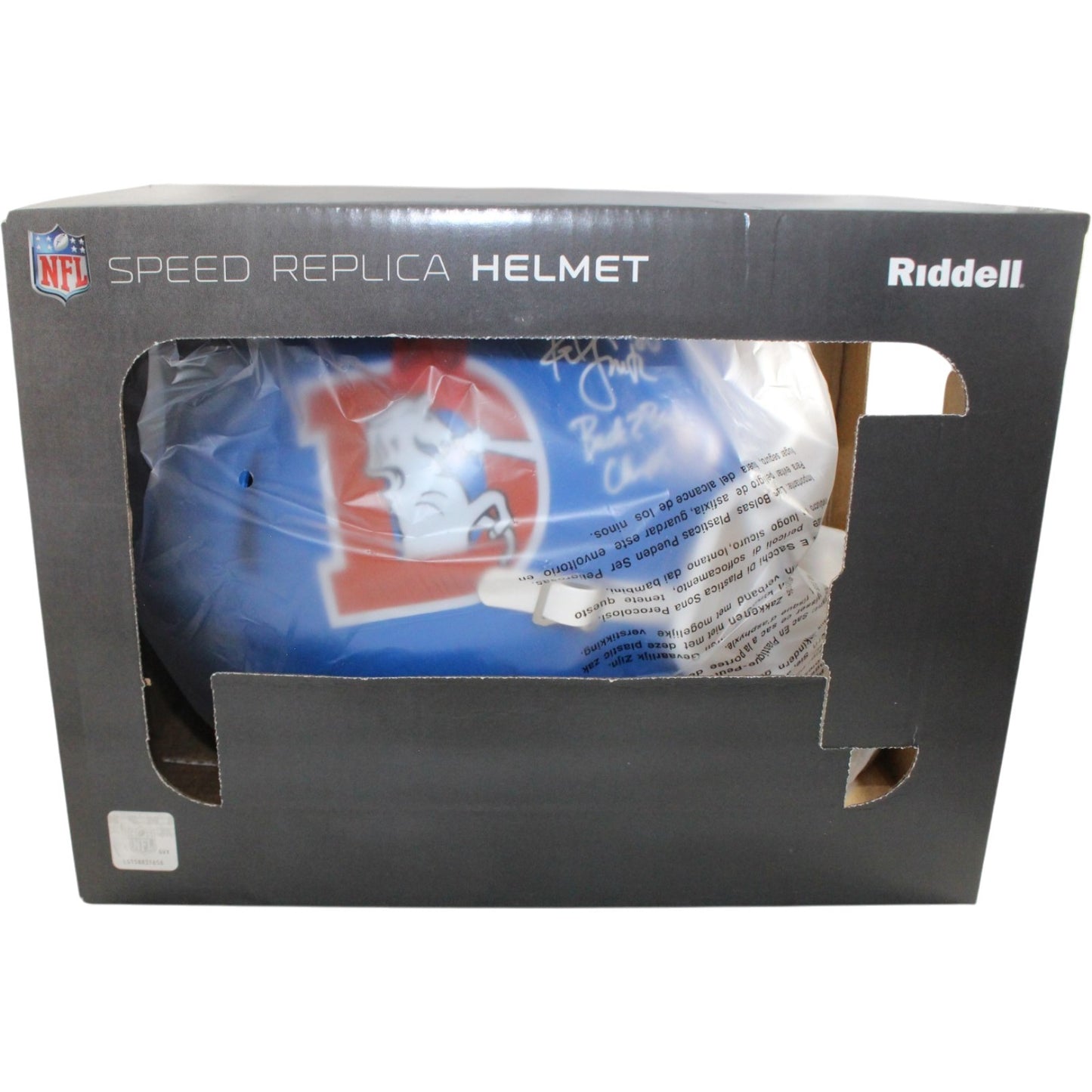 Ed McCaffrey & Rod Smith Signed Denver Broncos Full Size Throwback Helmet