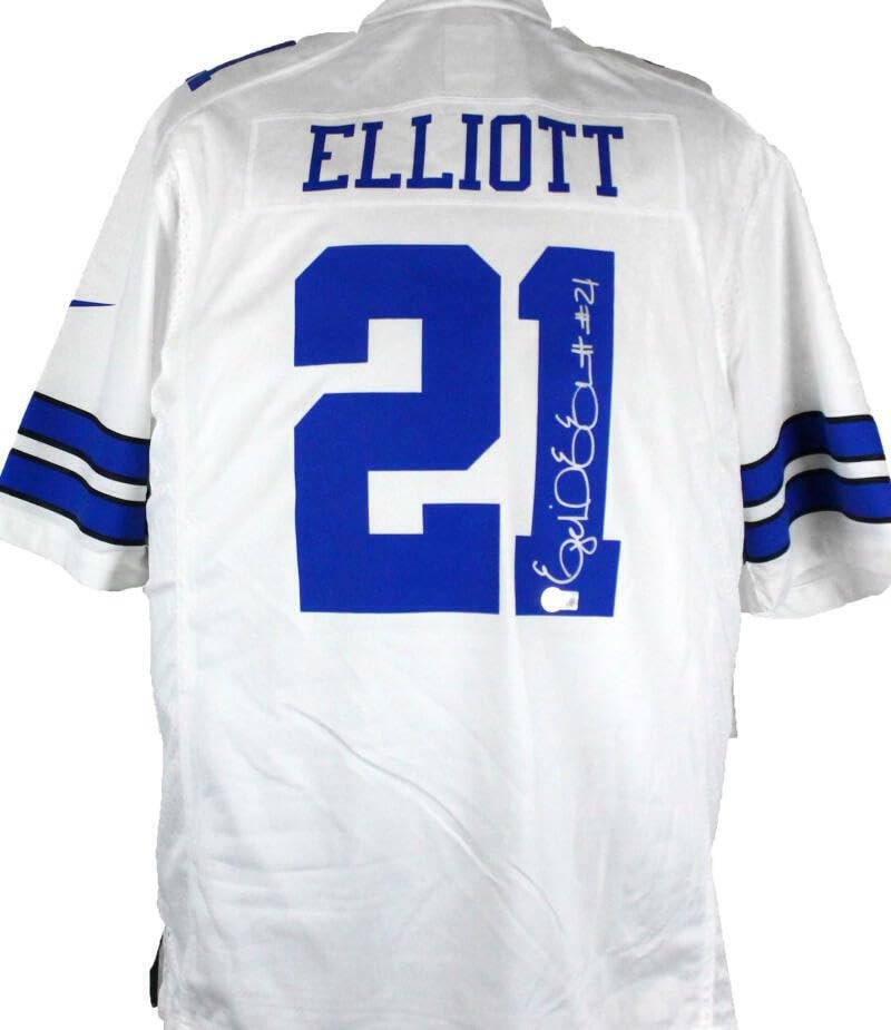 Ezekiel Elliott Signed Dallas Cowboys White Nike Game Jersey