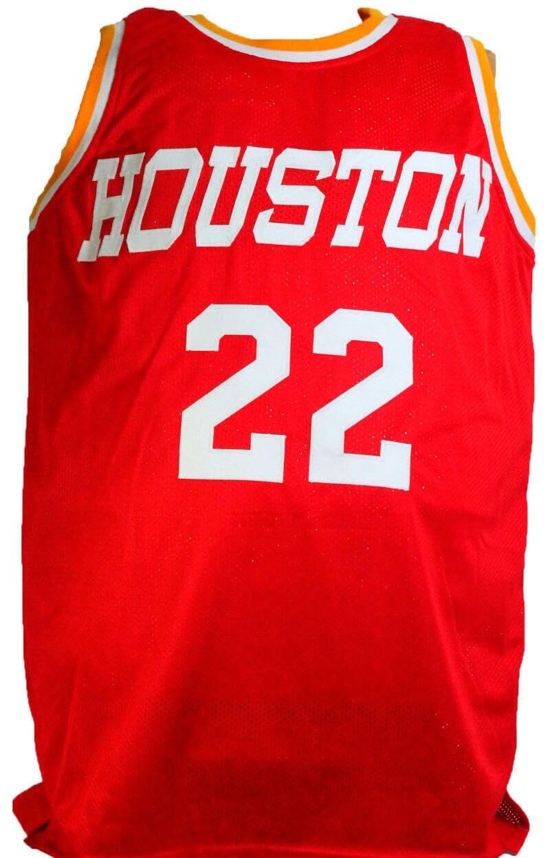 Clyde Drexler Autographed Red Custom Jersey