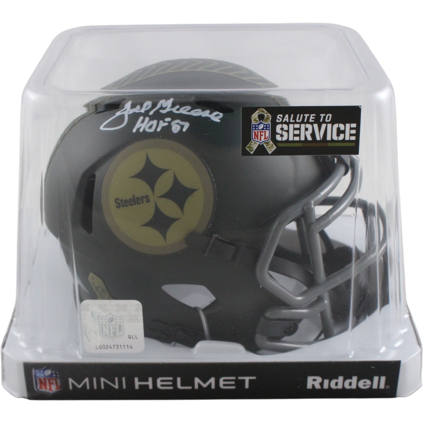 Joe Greene Signed Pittsburgh Steelers 2025 Salute to Service Mini Helmet HOF