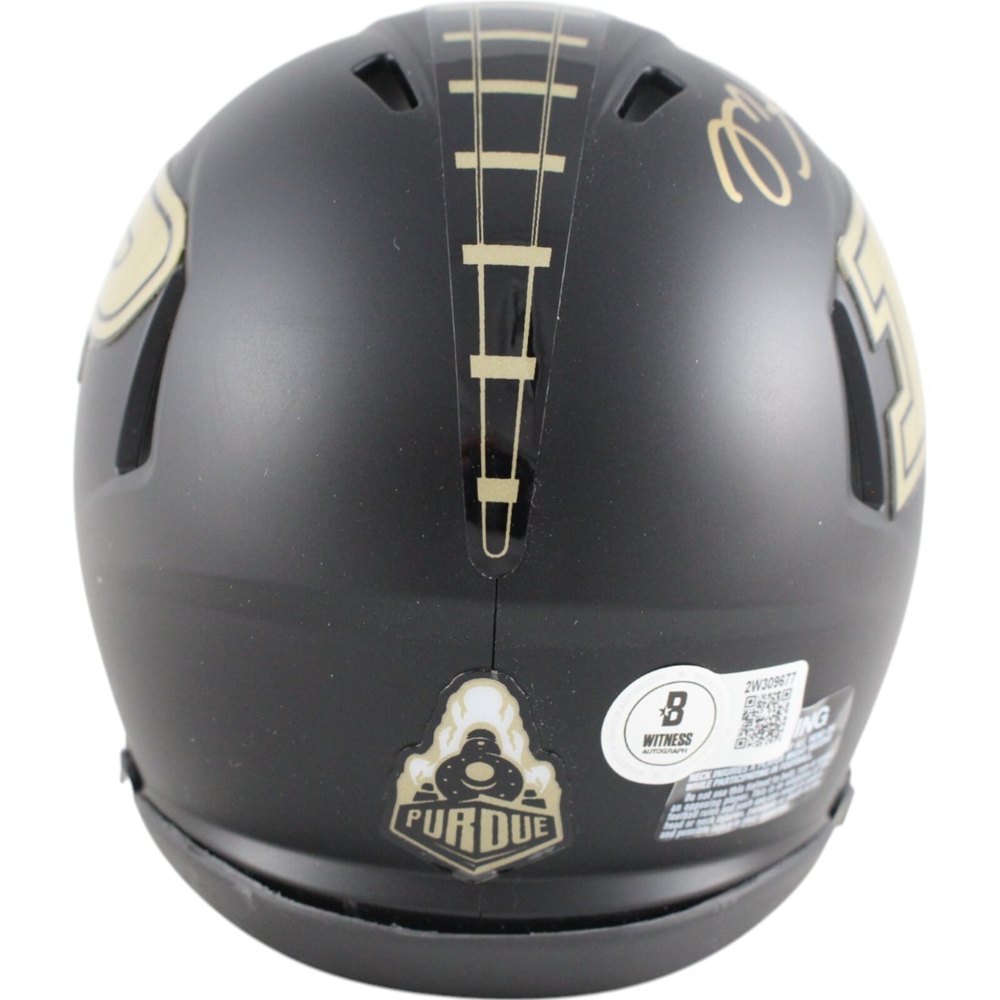 Mike Alstott Autographed Purdue Boilermakers Black Speed Mini Helmet