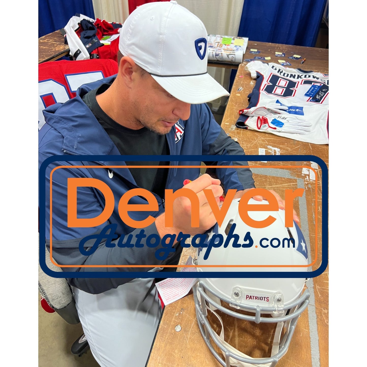 Rob Gronkowski New England Patriots Autographed Full Size Rivalries Helmet