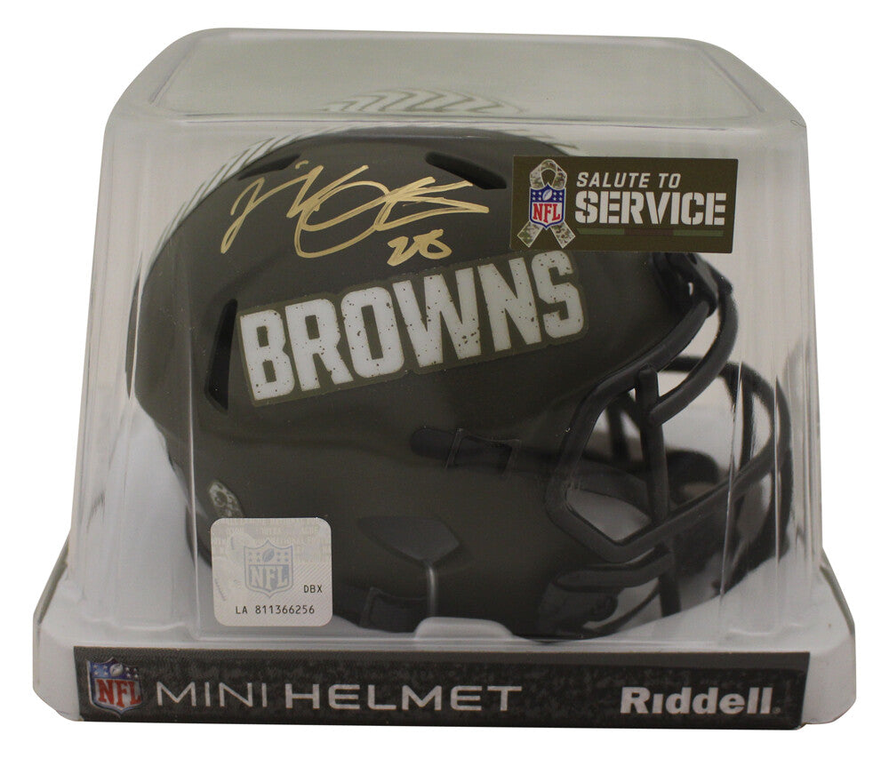 Jeremiah Owusu-Koramoah Cleveland Browns Signed Salute Mini Helmet