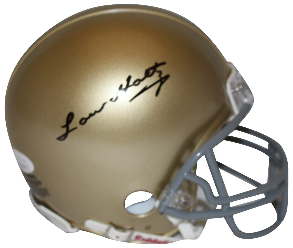 Lou Holtz Notre Dame Fighting Irish Signed VSR4 Mini Helmet