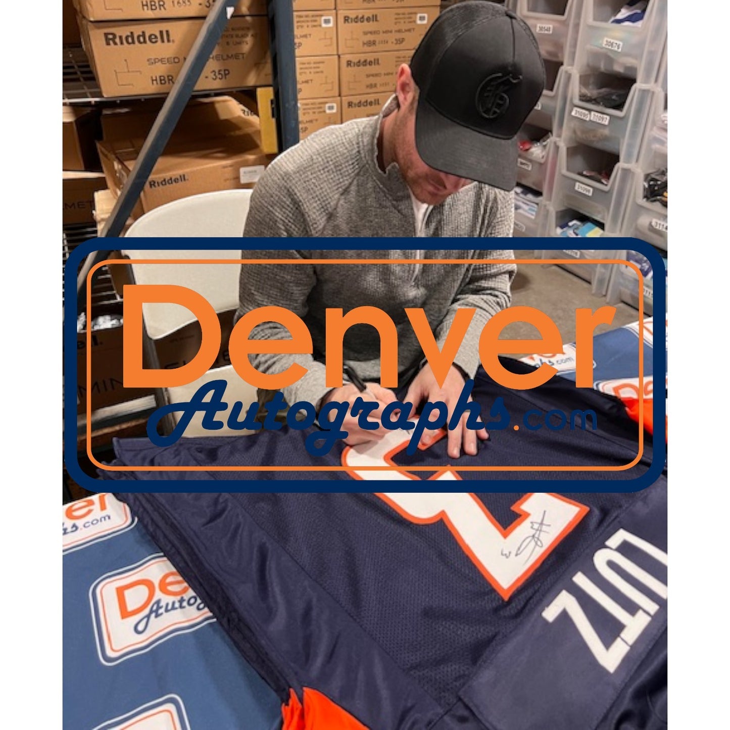 Wil Lutz Signed "Big Nutz Lutz" Inscribed Custom Blue Jersey (Beckett)