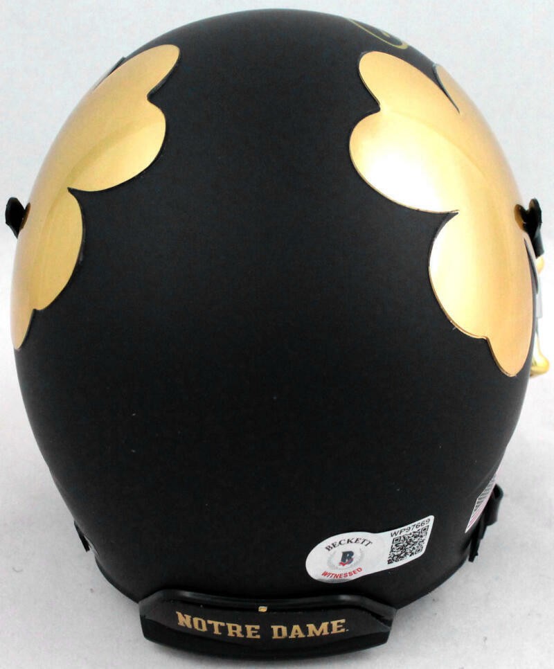 Chase Claypool Signed Notre Dame Fighting Irish Gold Mini Helmet