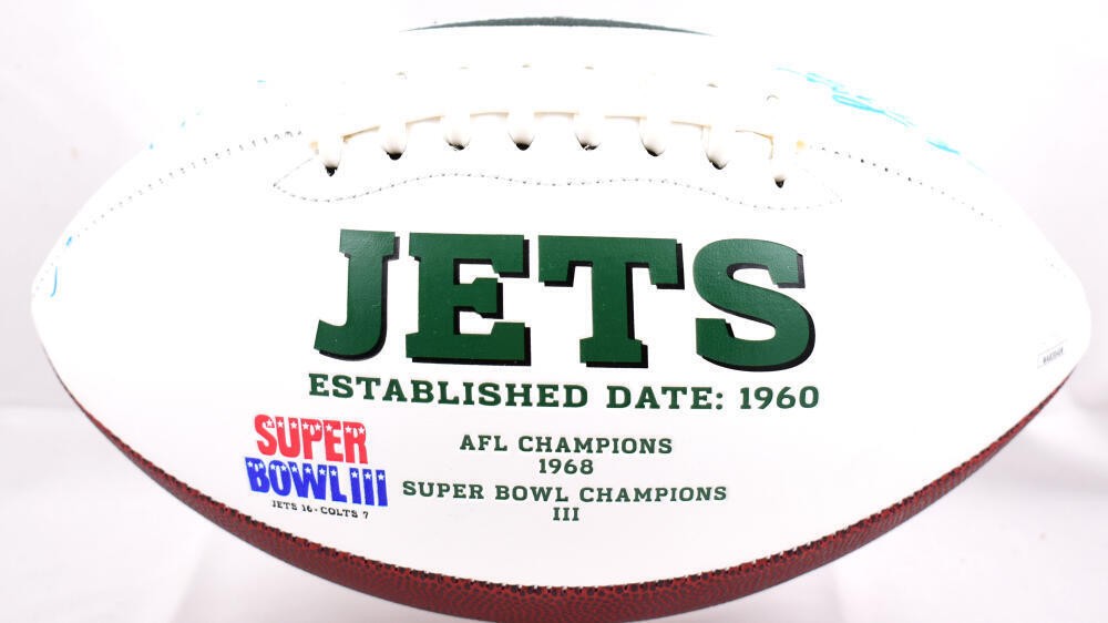 Sack Exchange Autographed New York Jets Logo Football (4 Signatures)