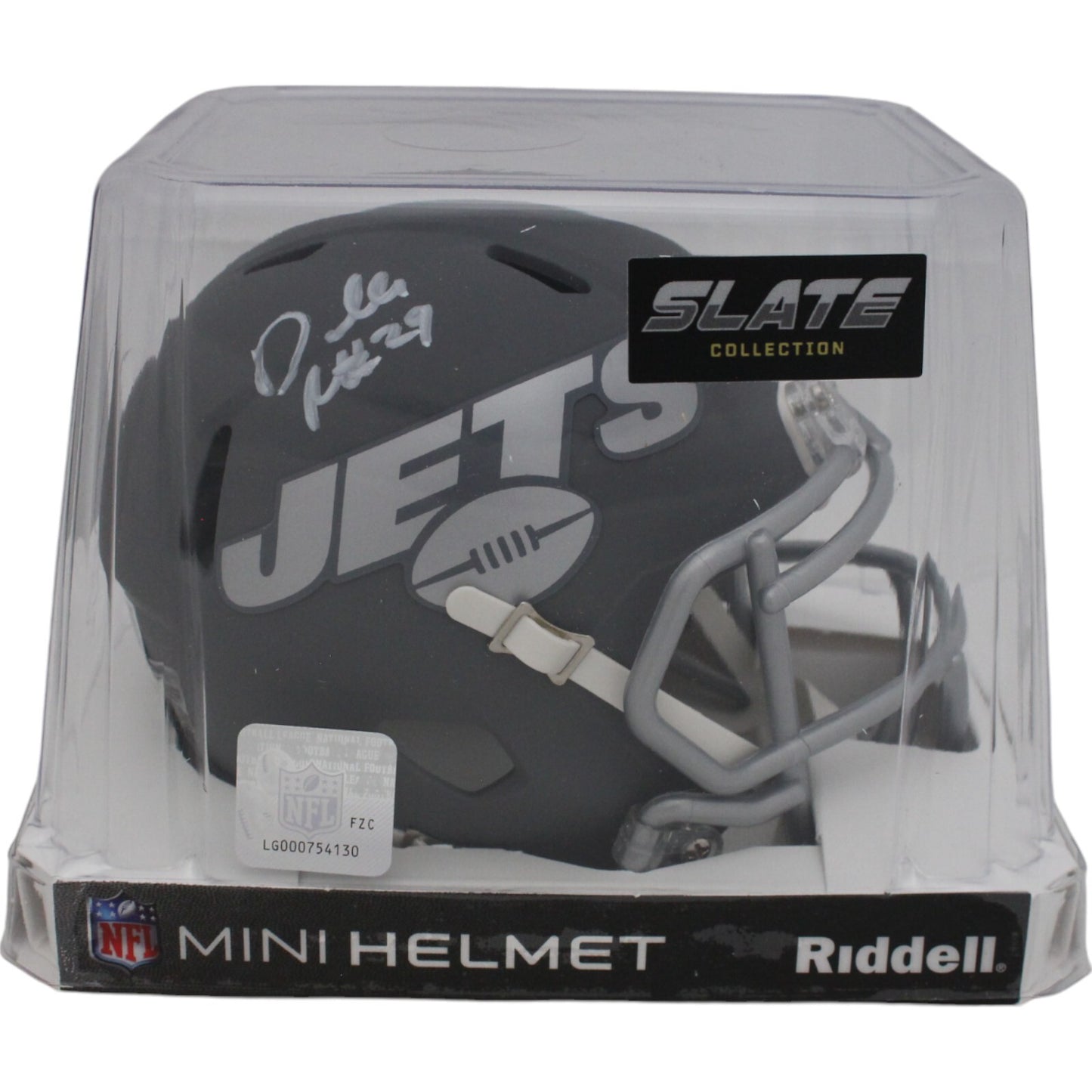 Darrelle Revis Autographed New York Jets Slate Mini Helmet