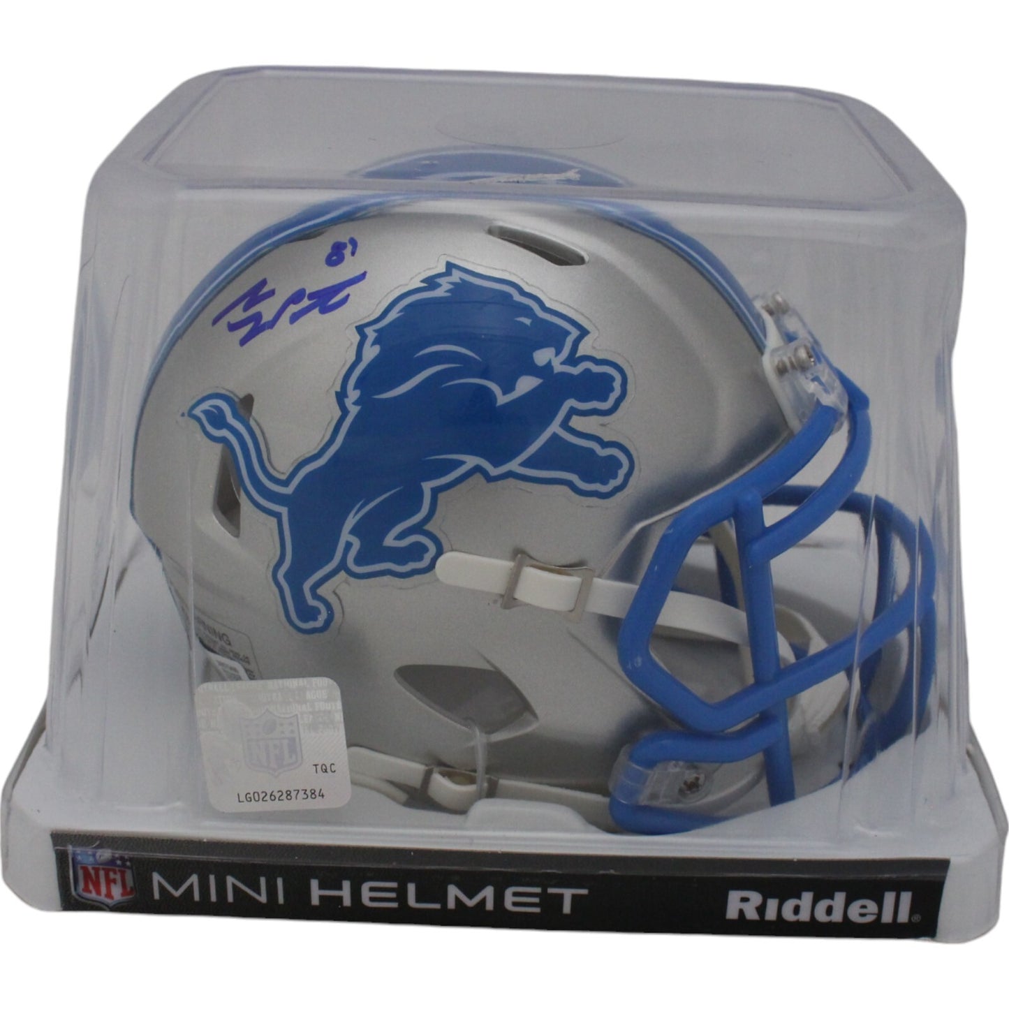 Sam LaPorta Detroit Lions Autographed 2024 Speed Mini Helmet