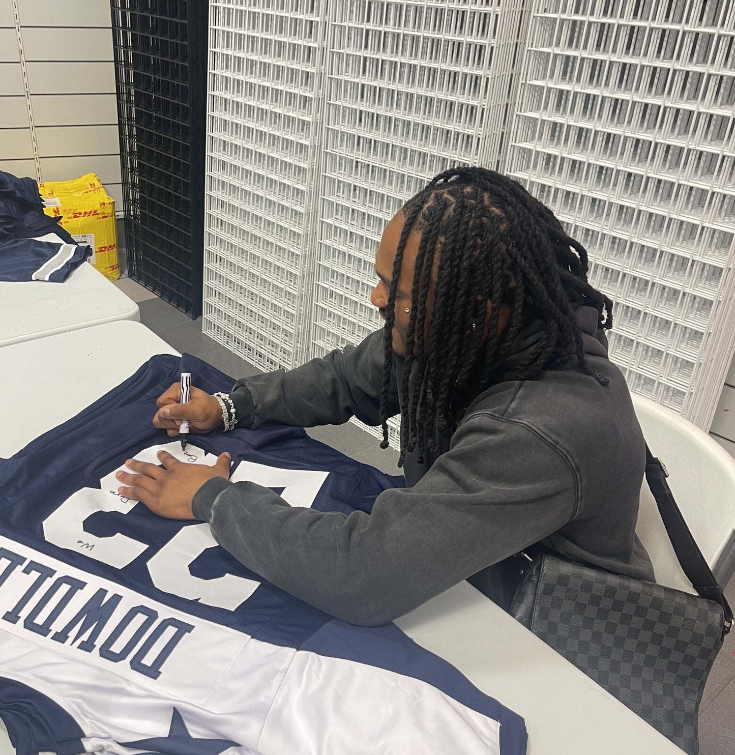 Rico Dowdle Autographed Dallas Cowboys Custom Jersey "We Dem Boyz!" BAS