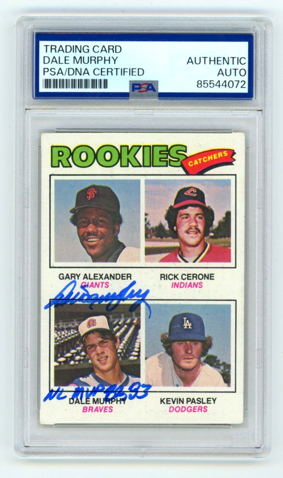 Dale Murphy Signed 1977 Topps #476 Rookie Card (NL MVP 82, 83) PSA