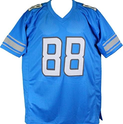 TJ Hockenson Autographed Detroit Lions Style Custom Blue Jersey