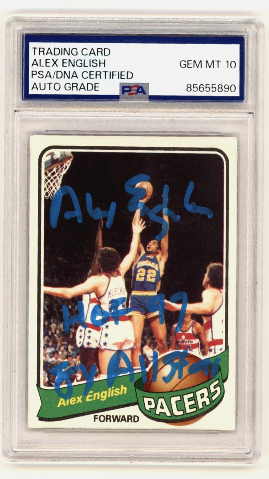 Alex English Signed 1979-80 Topps #31 Rookie Card (PSA 10 Auto)