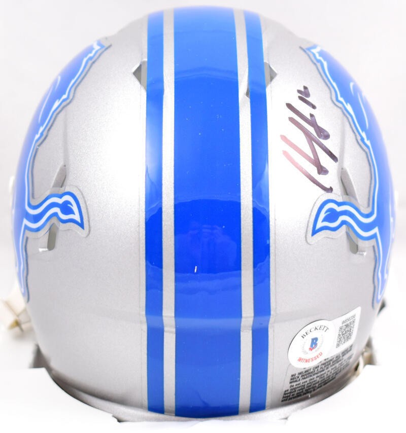Hendon Hooker Signed Detroit Lions Black Speed Mini Helmet