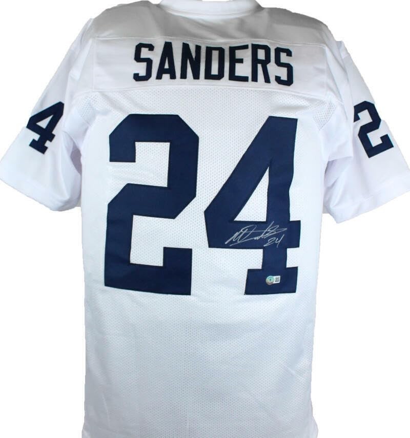 Miles Sanders Autographed White Custom College Jersey