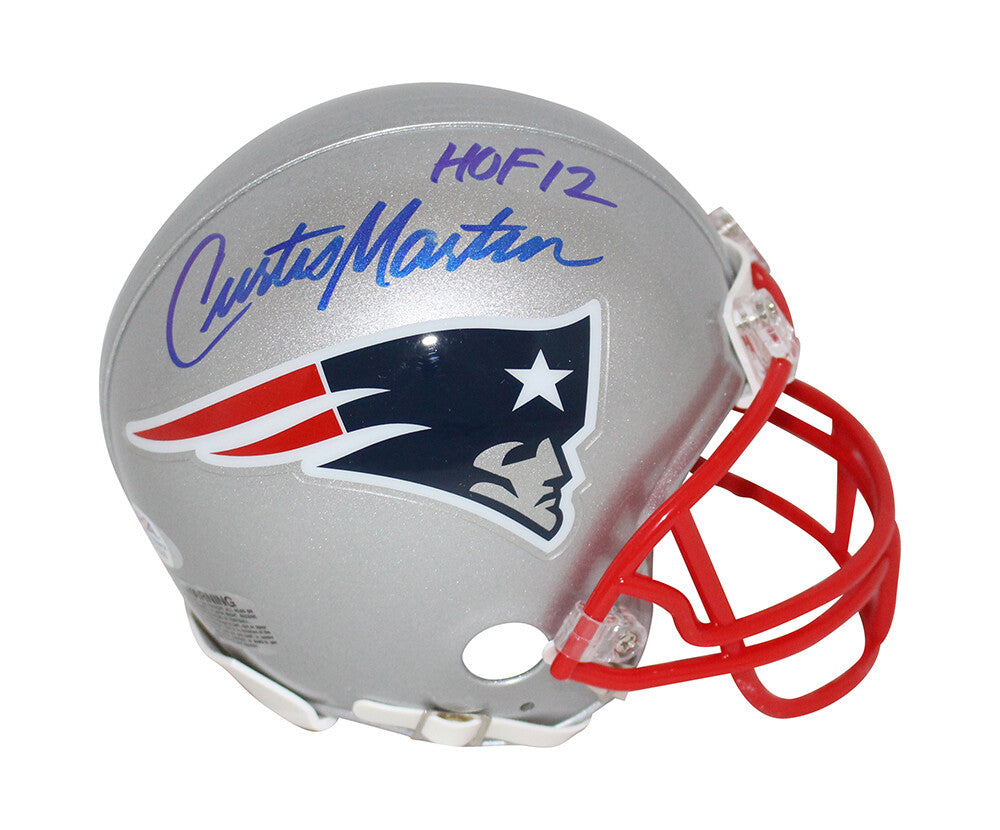 Curtis Martin Autographed New England Patriots VSR4 Mini Helmet PSA