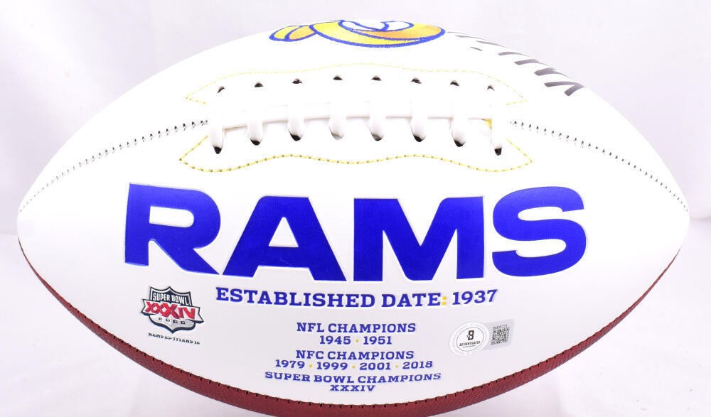 Kyren Williams Autographed Los Angeles Rams Logo Football