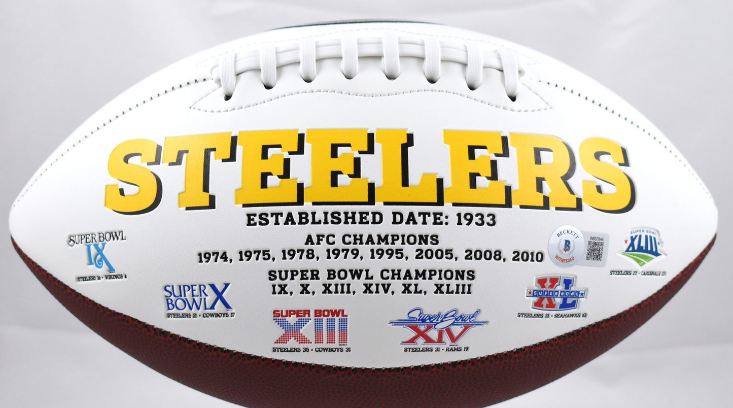 Hines Ward Autographed Pittsburgh Steelers Logo Football