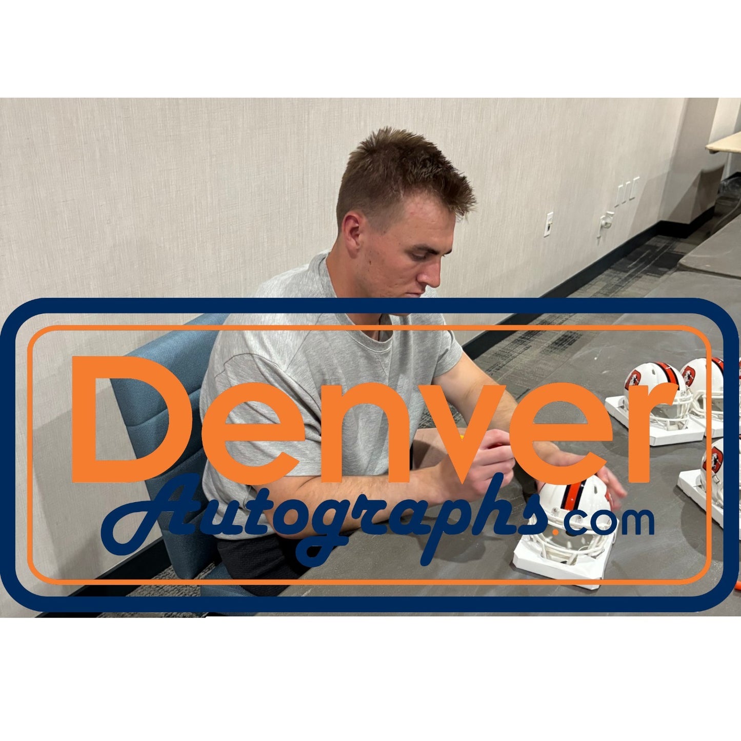 Bo Nix Autographed Denver Broncos 2023 Alternate Mini Helmet
