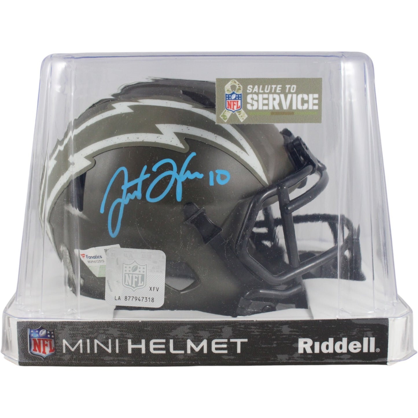 Justin Herbert Signed Los Angeles Chargers 2022 Salute to Service Mini Helmet