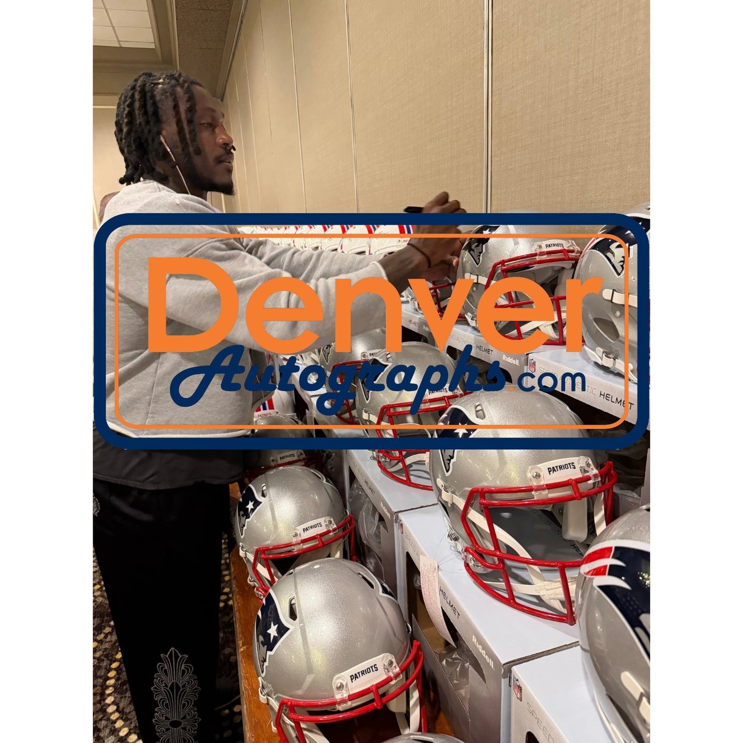 AJ Brown Signed New England Patriots Full Size Authentic Helmet