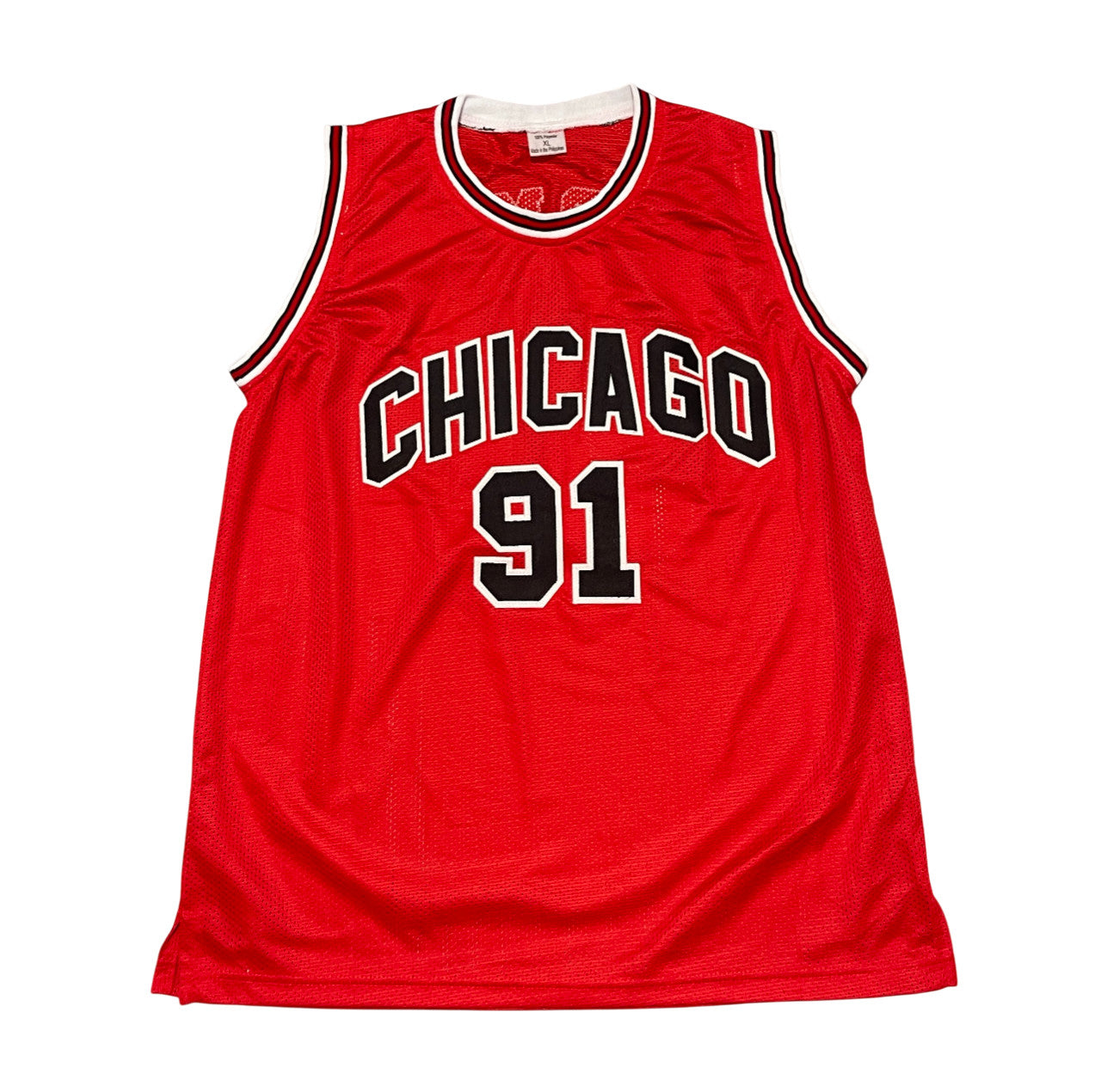 Dennis Rodman Signed Chicago Bulls Custom Red Jersey HOF 11 Beckett BAS