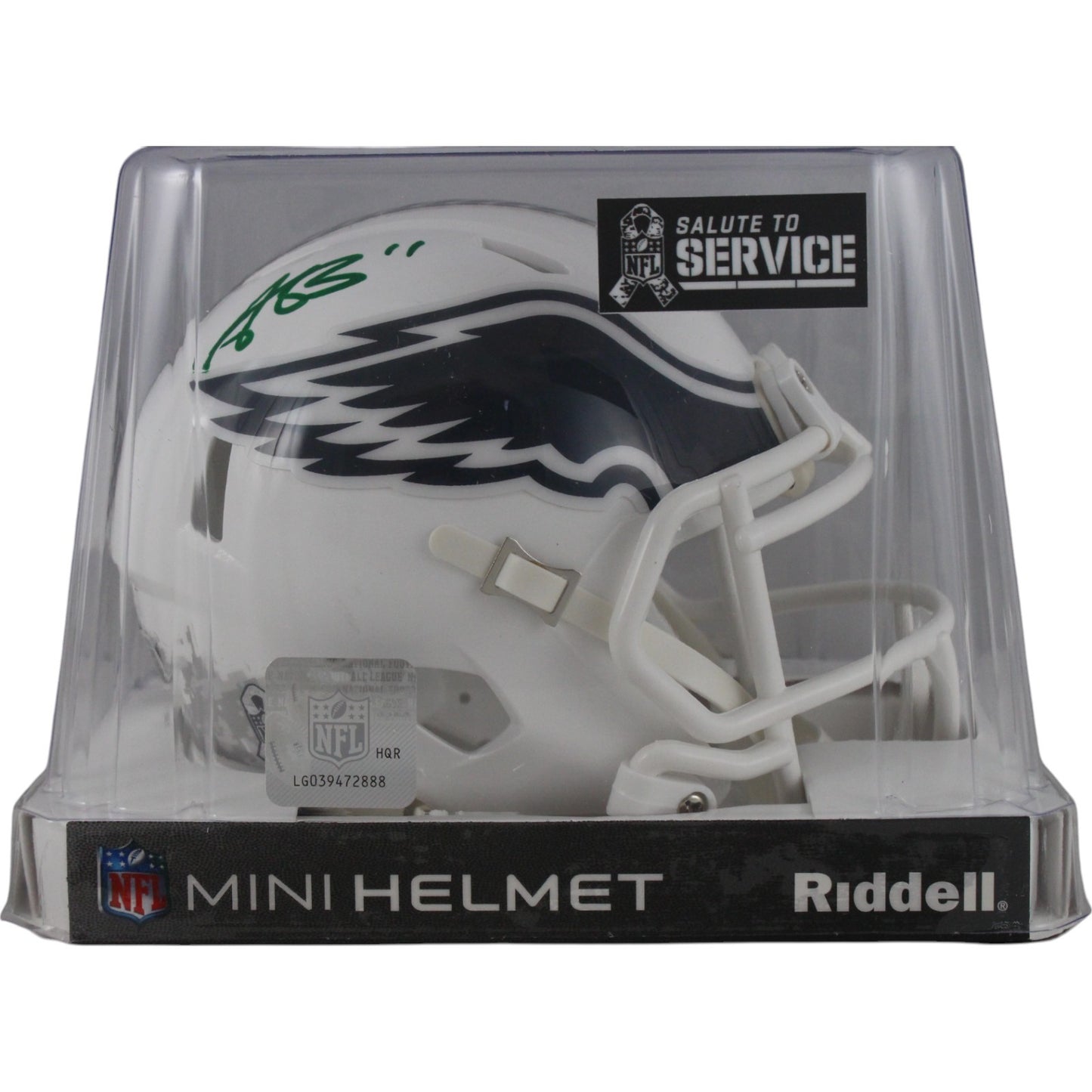 AJ Brown Signed Philadelphia Eagles 2024 Salute to Service Mini Helmet